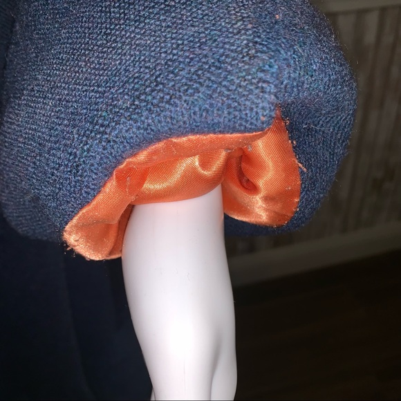 Vintage Blue Big Button/Orange lined An Ren New York Peacoat - Picture 7 of 11